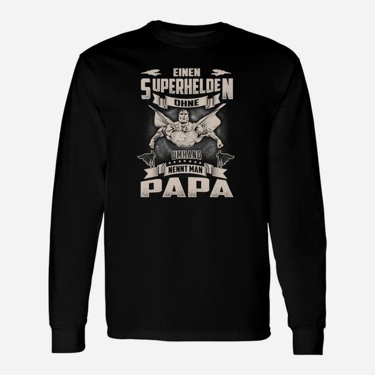 Superhelden Papa Langarmshirts Schwarz, Herren mit Spruch