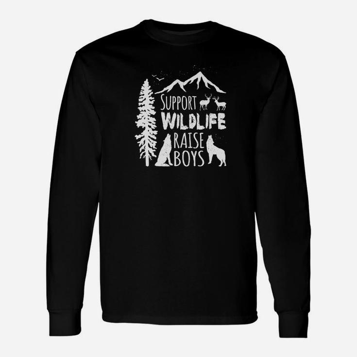 Support Wildlife Raise Boys For Mom And Dad Long Sleeve T-Shirt