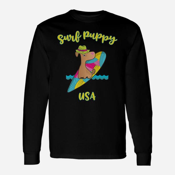 Surf Puppy For Who Love Dogs Long Sleeve T-Shirt