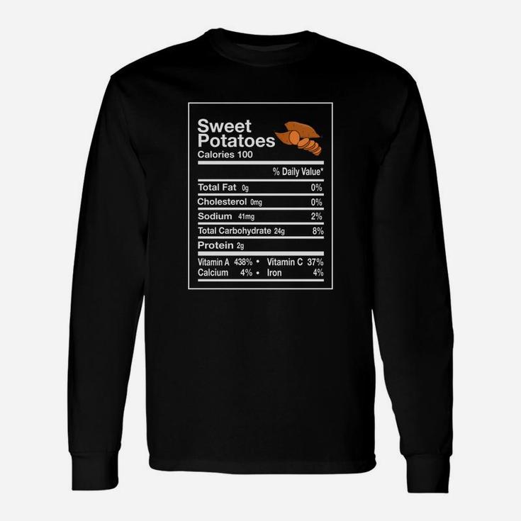 Sweet Potato Nutrition Facts Thanksgiving Matching T-shirt Long Sleeve T-Shirt