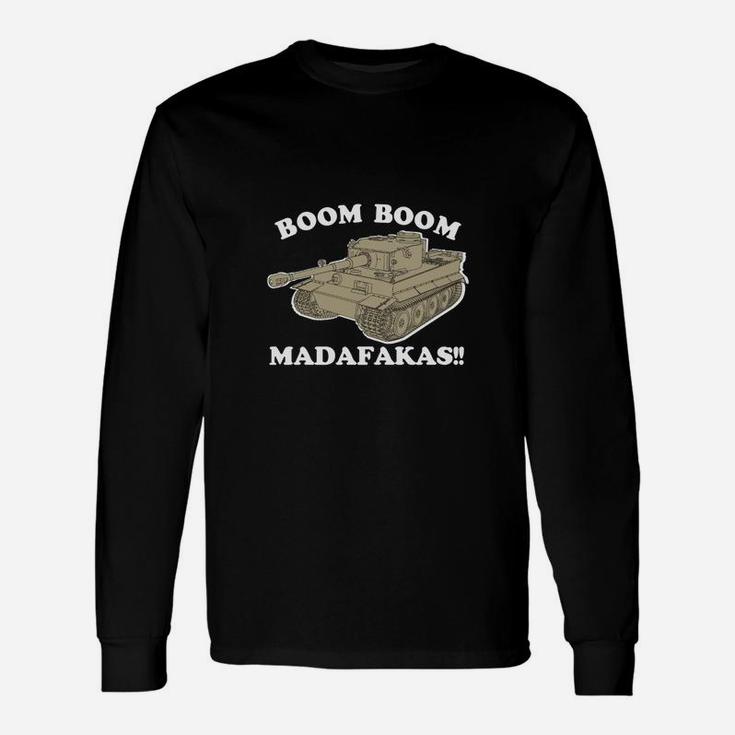 Taktisches Panzer-Design Langarmshirts Boom Boom Madafakas, Lustiges Militär Tee