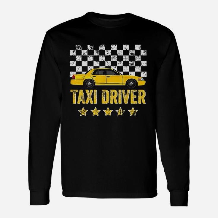 Taxi Cab Driver Vintage Checker Long Sleeve T-Shirt