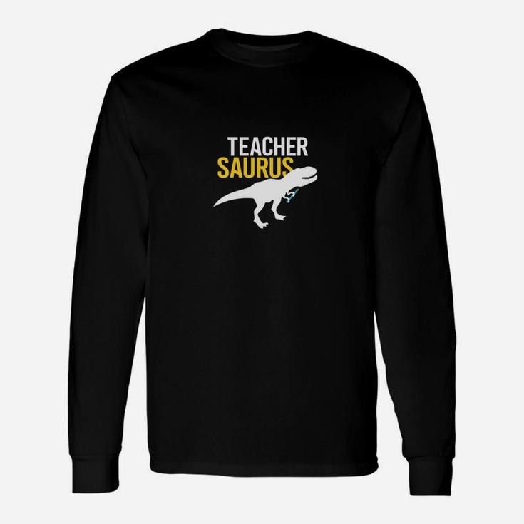 Teacher Saurus Dinosaur Trex Gif Long Sleeve T-Shirt