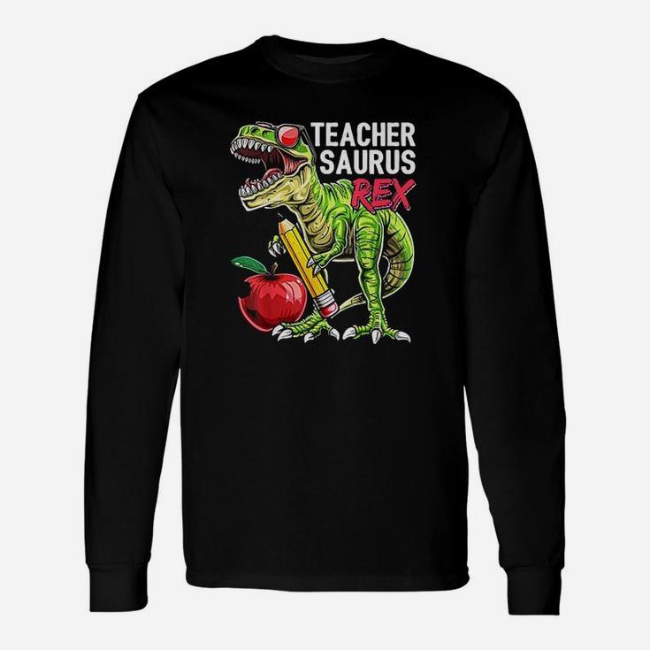 Teachersaurus Rex Teacher Dinosaur Back To School Long Sleeve T-Shirt