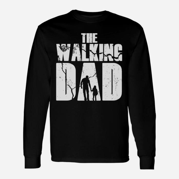 The Walking Dad Langarmshirts für Herren, Schwarz mit Silhouette Design