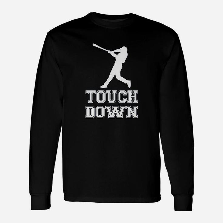 Touch Down Mocking Baseball Player Football Sporting Long Sleeve T-Shirt