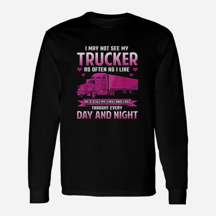 Trucker Wife Trucker Girlfriend Trucking Long Sleeve T-Shirt
