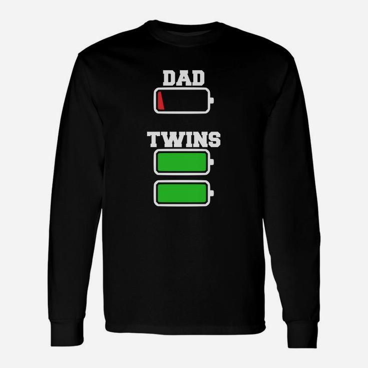 Twins Dad 0 Battery Twins Full 100 Battery Long Sleeve T-Shirt