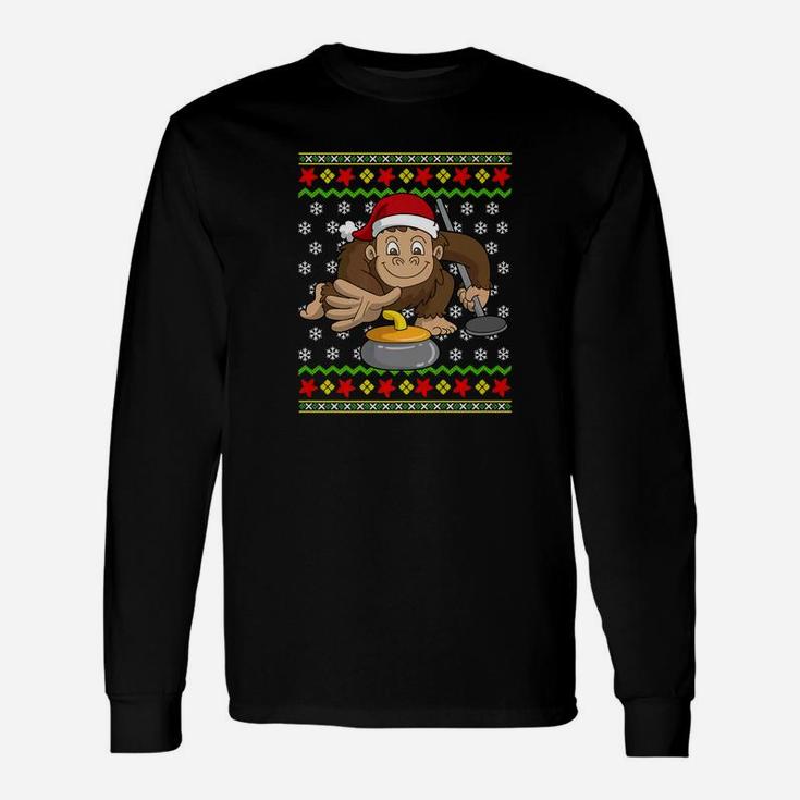 Ugly Christmas Sweater Bigfoot Sasquatch Long Sleeve T-Shirt