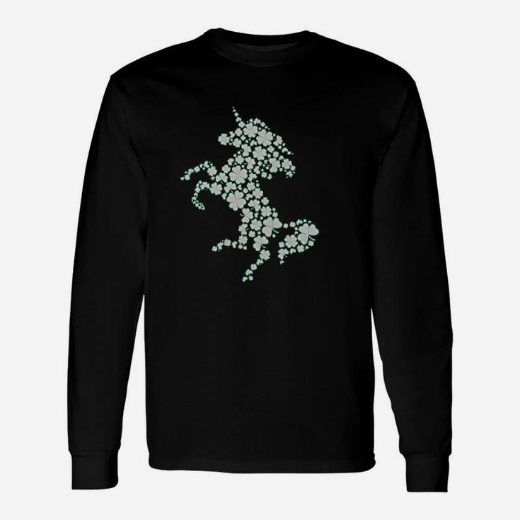 Unicorn Made Of Clovers St Patrick's Day Long Sleeve T-Shirt