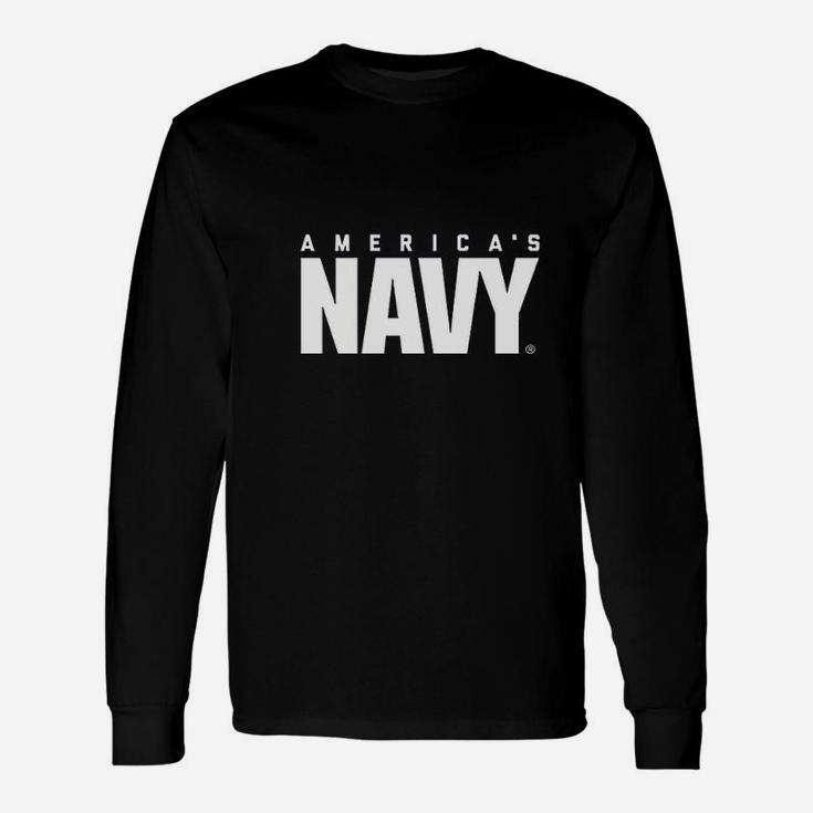 United States Of Americas Navy Graphic Long Sleeve T-Shirt