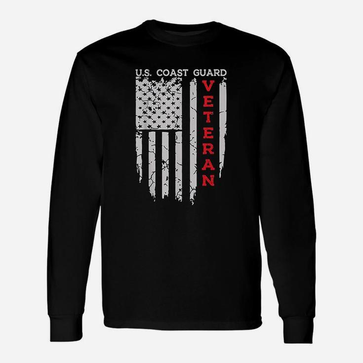 Us Coast Guard Veteran Uscg American Flag Long Sleeve T