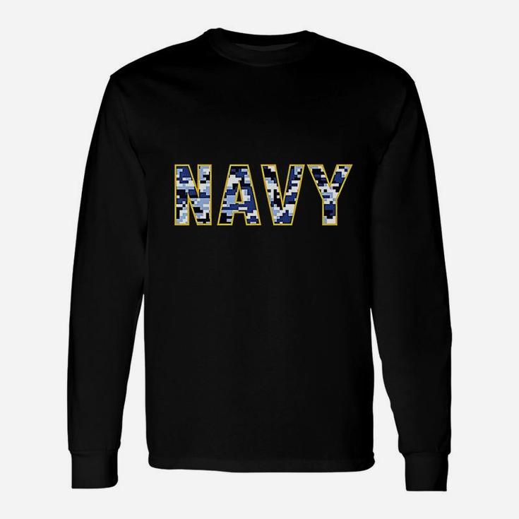 Us Navy Camo Digital Camouflage Long Sleeve T-Shirt
