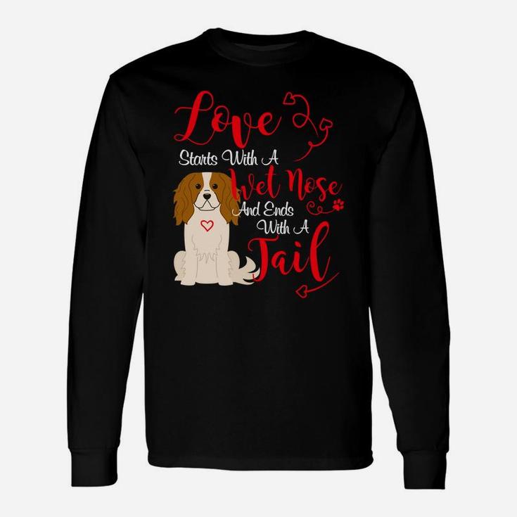 Valentines Day Dog Lover Cavalier King Charles Spaniel Long Sleeve T-Shirt