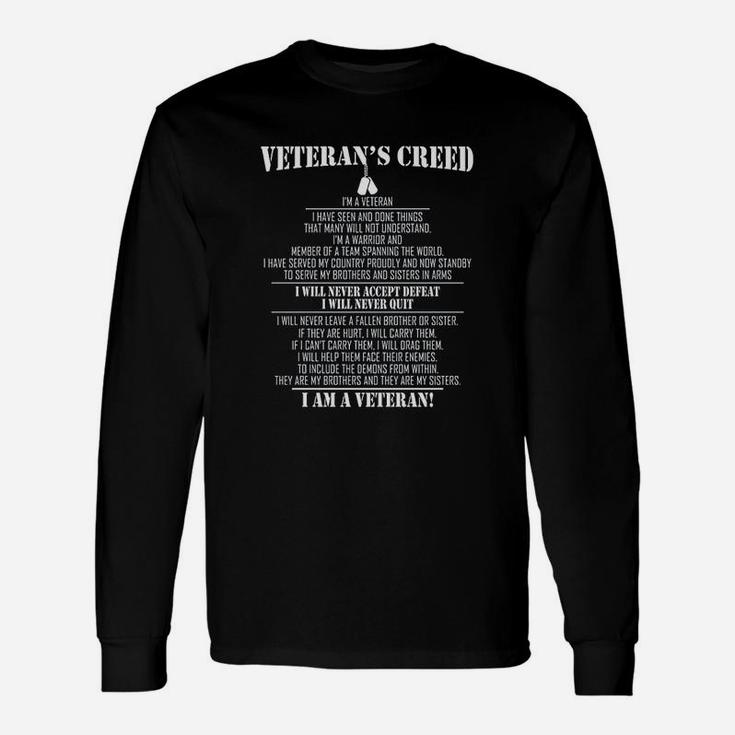 Veterans Creed Im A Veteran Long Sleeve T-Shirt