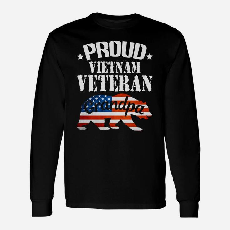 Vietnam Veterans Fathers Day Proud Grandpa Bear Long Sleeve T-Shirt
