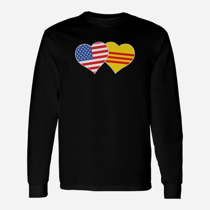 Vietnamese American Flag Usa South Vietnam Flag Heart Long Sleeve T-Shirt