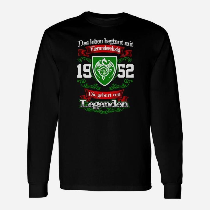 Vintage 1952 Geburtsjahr Legenden Langarmshirts, Retro Design mit Spruch