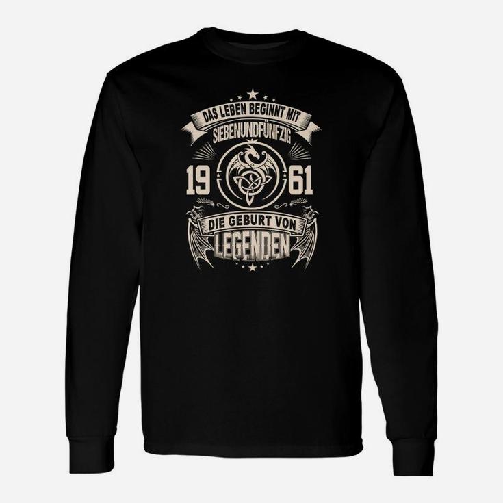 Vintage 1961 Legenden Geburtstag Langarmshirts, Retro Design