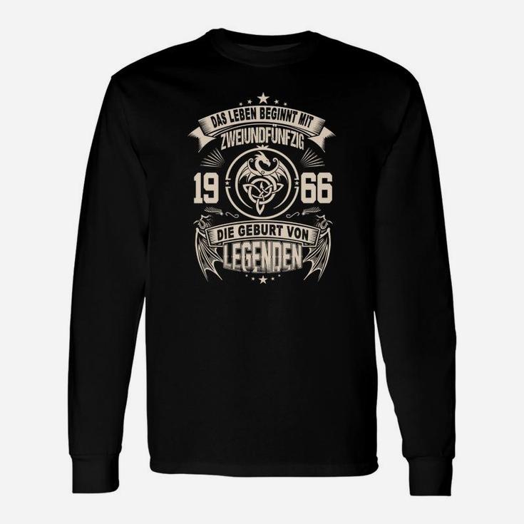 Vintage 1966 Legenden Langarmshirts, Retro Geburtsjahr Design