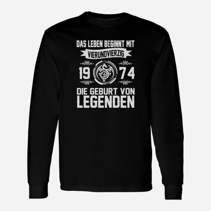 Vintage 1974 Legendengeburt Langarmshirts, Retro Geburtstags-Design