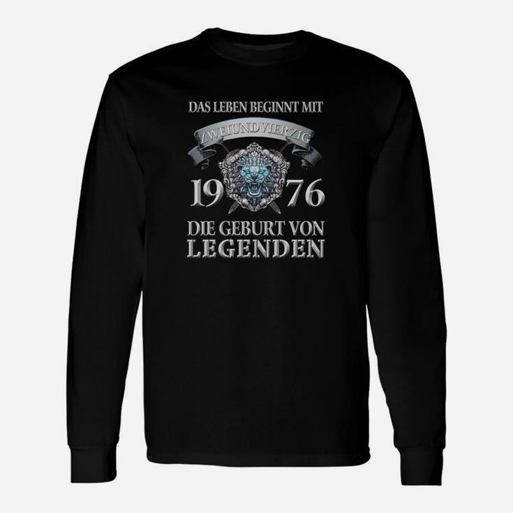 Vintage 1976 Geburtstags-Langarmshirts: Die Geburt von Legenden, Retro Design