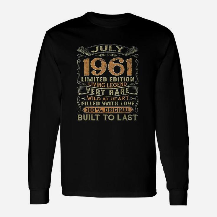 Vintage 61 Years Old July 1961 60th Birthday Ideas Long Sleeve T-Shirt