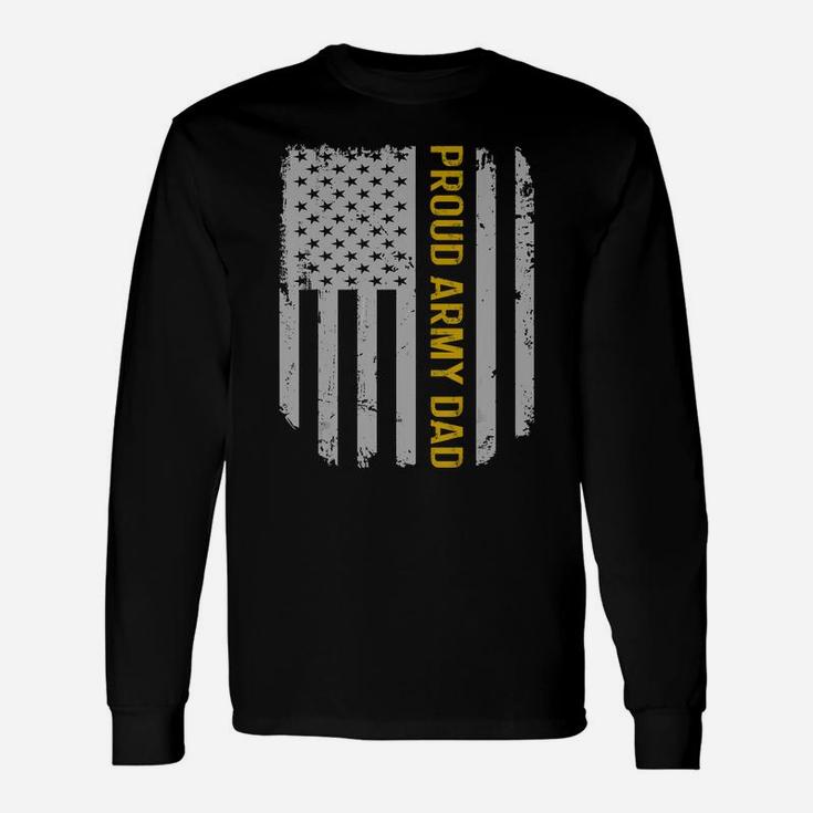 Vintage American Flag Proud Army Dad Father's Day T-shirt Long Sleeve T-Shirt