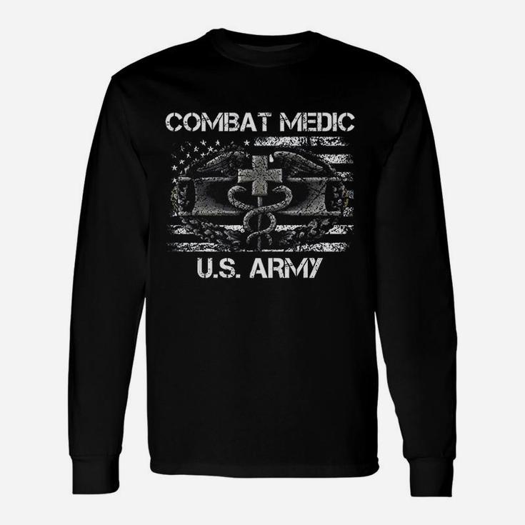 Vintage Army Combat Medic Veteran For Us Army Veteran Long Sleeve T-Shirt