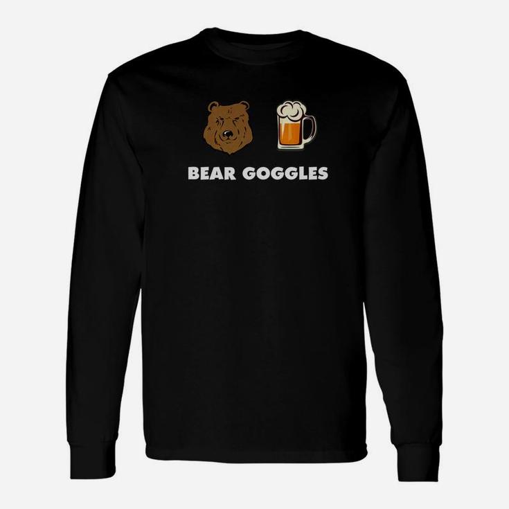 Vintage Graphic Bear Goggles Cute Art Long Sleeve T-Shirt