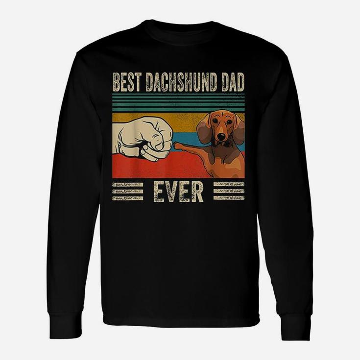 Vintage Best Dachshund Dad Ever Bump Fit Long Sleeve T-Shirt