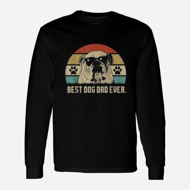 Vintage Best English Bulldog Dad Ever Long Sleeve T-Shirt