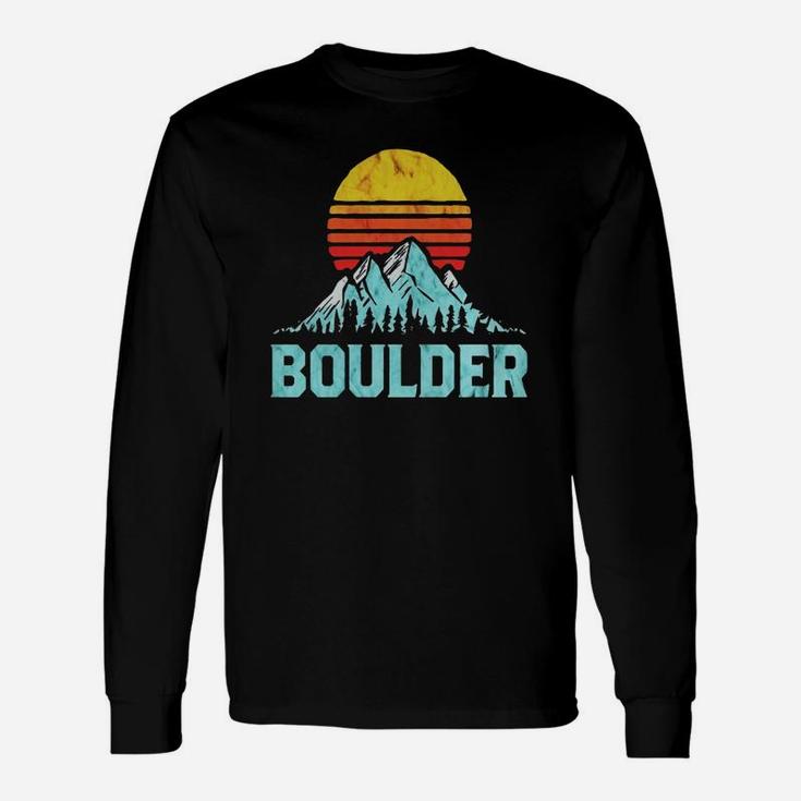 Vintage Boulder, Colorado Retro Distressed Mountains Tee Long Sleeve T-Shirt
