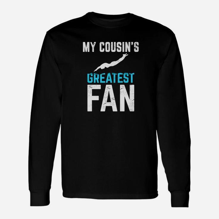 Vintage Graphic My Cousin Greatest Fan Swimming Long Sleeve T-Shirt