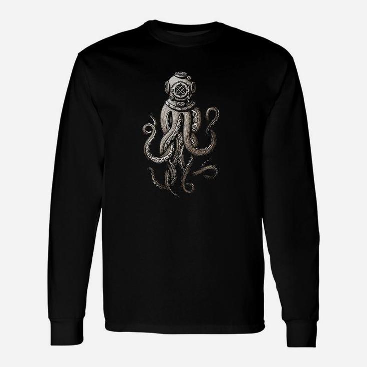 Vintage Deep Sea Divers Cthulhu Octopus Long Sleeve T-Shirt