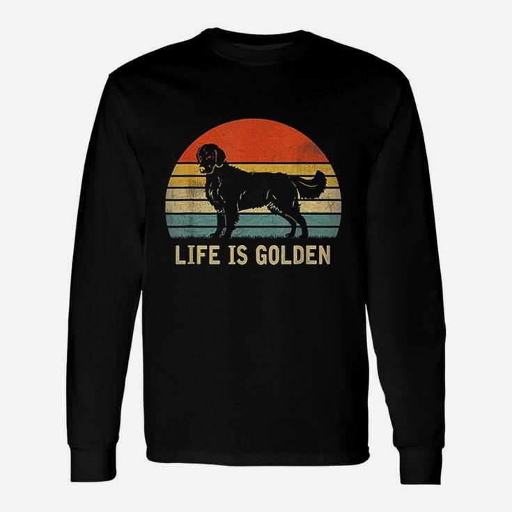 Vintage Golden Retriever Dog Life Is Golden Long Sleeve T-Shirt