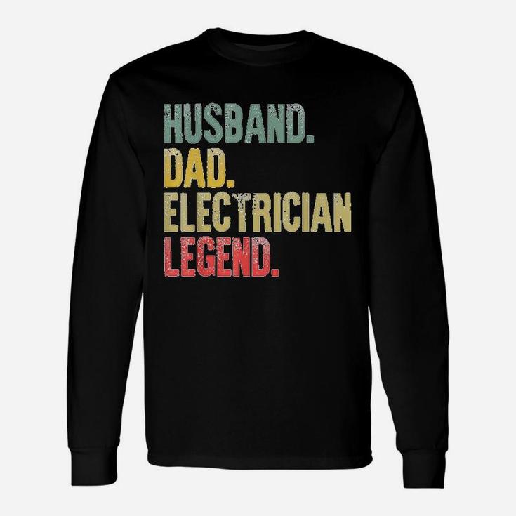 Vintage Husband Dad Electrician Legend Retro Long Sleeve T-Shirt