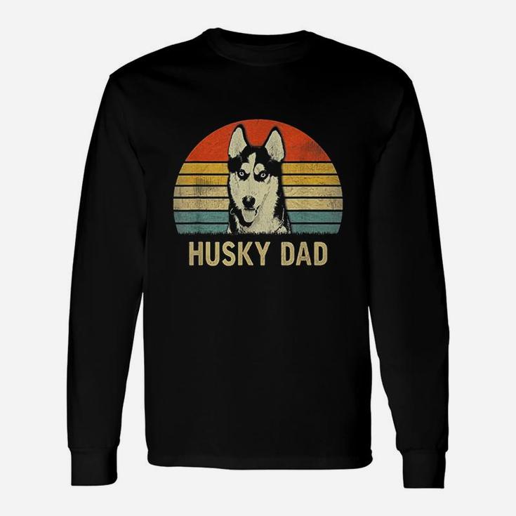 Vintage Husky Dad Fathers Day Long Sleeve T-Shirt