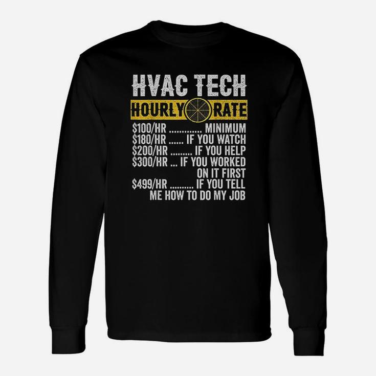 Vintage Hvac Technician Hourly Rate Long Sleeve T-Shirt
