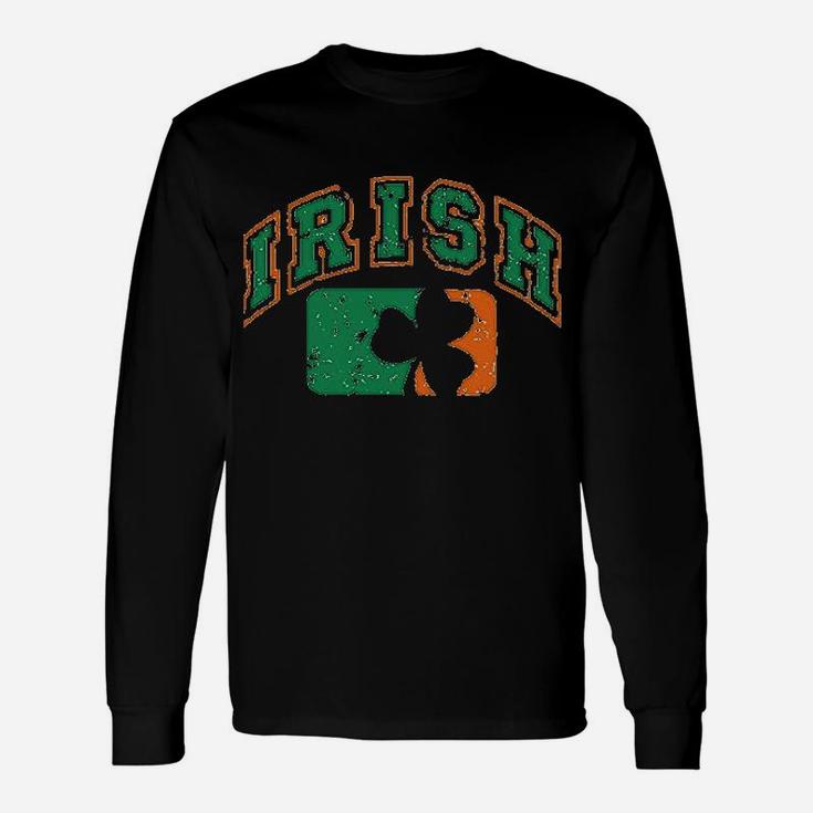 Vintage Irish Flag Shamrock Baseball Long Sleeve T-Shirt