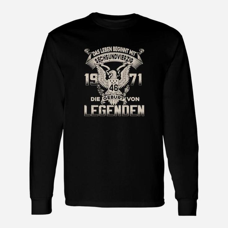 Vintage Jahrgang 1971 Legenden Langarmshirts, Retro Geburtstags-Tee