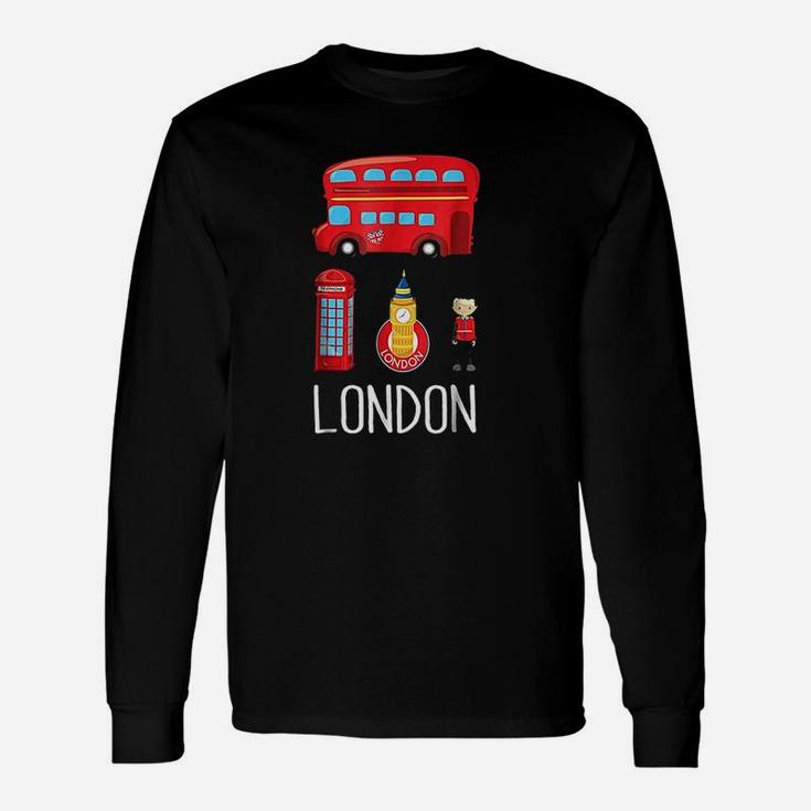 Vintage London British London England Bus Long Sleeve T-Shirt