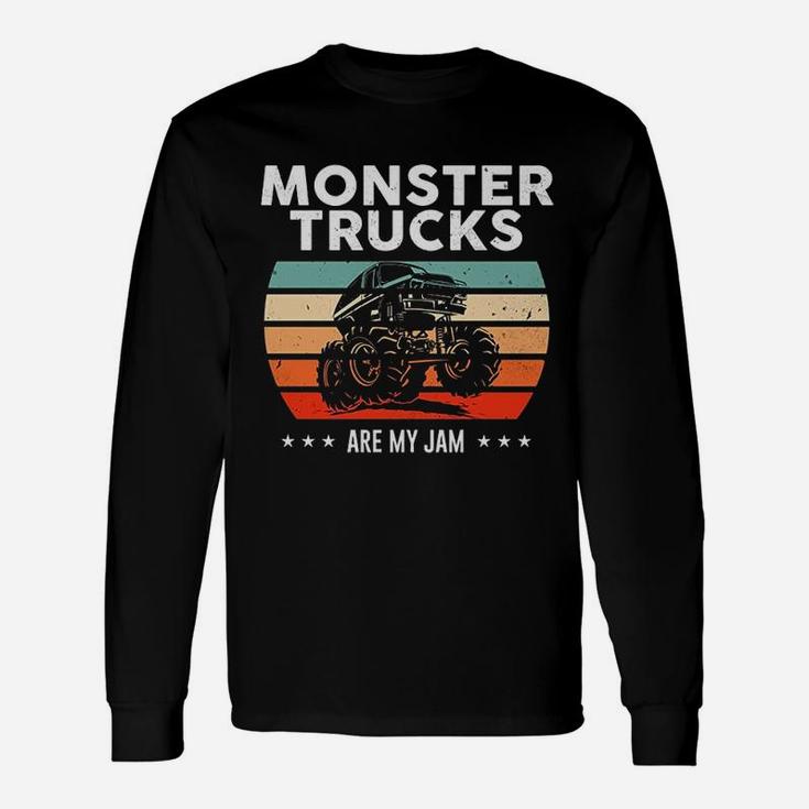 Vintage Monster Truck Are My Jam Retro Long Sleeve T-Shirt