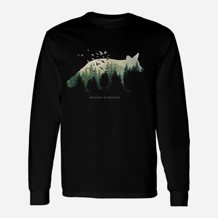 Vintage National Park Fox Forest Long Sleeve T-Shirt