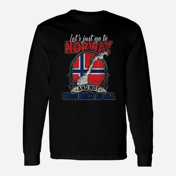 Vintage Norwegian Flag Lets Just Go To Norway Long Sleeve T-Shirt