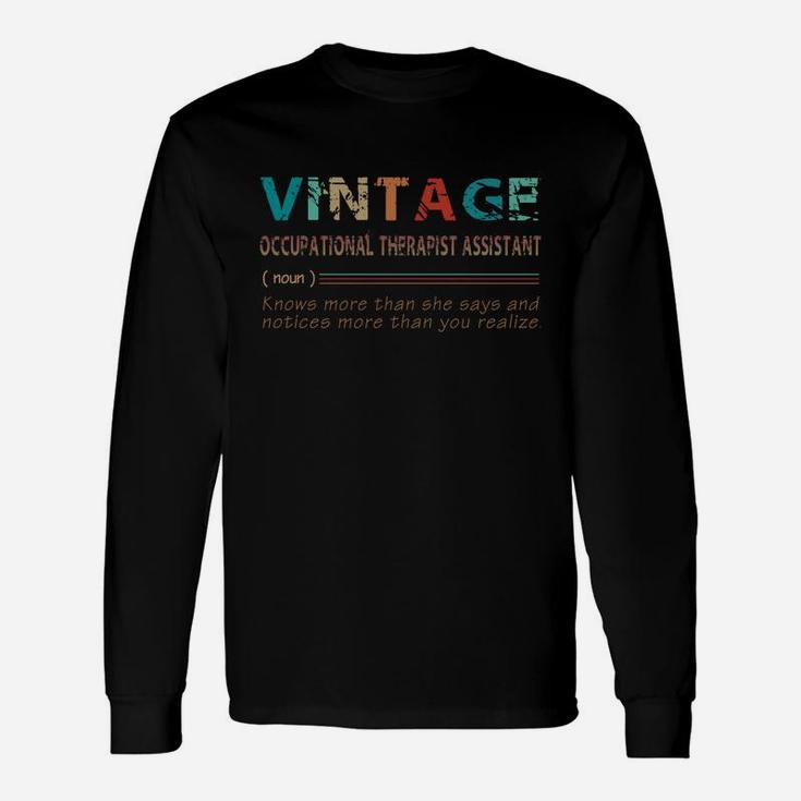 Vintage Occupational Therapist Assistant Definition Jobs 2020 Long Sleeve T-Shirt