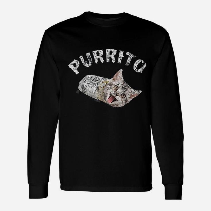 Vintage Purrito Cat Women V-Neck T-Shirt Seseable UK