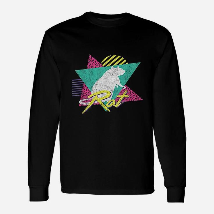 Vintage Retro 80s Or 90s Cool Rat Long Sleeve T-Shirt
