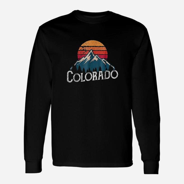 Vintage Retro Colorado Co Mountains Outdoor Wildness Long Sleeve T-Shirt
