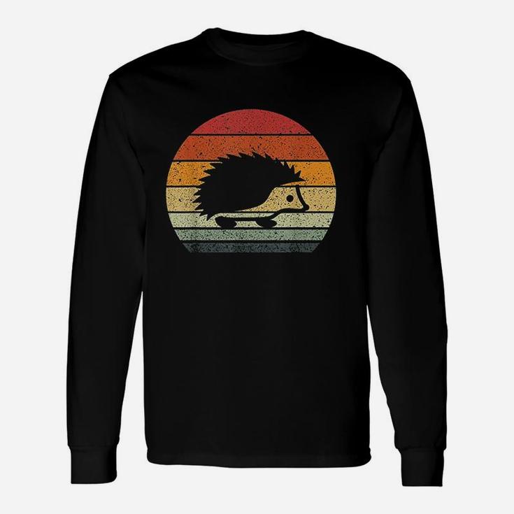 Vintage Retro Sunset Hedgehog Long Sleeve T-Shirt